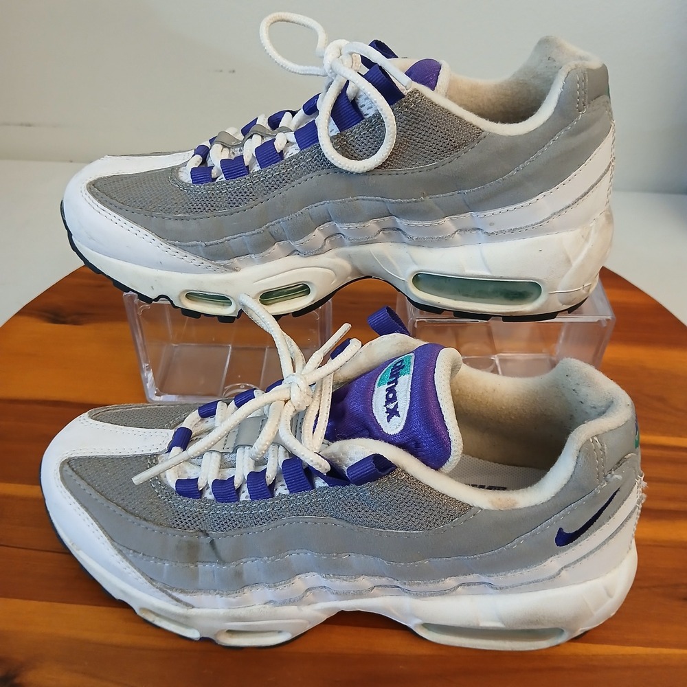 Nike Air Max 95 Womens 6.5 White Grape Sneakers Running Shoes 307960-109 - Picture 1 of 9